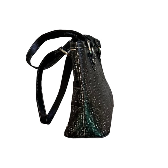 B Brentano Made In Italy Black and Silver Monogram Handbag - Picture 5 of 9